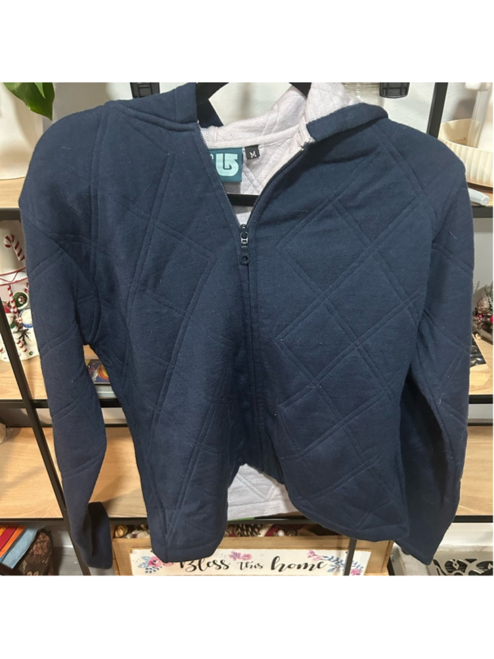 Woman’s burton Size M Navy Blue Quilted Hoodie vintage